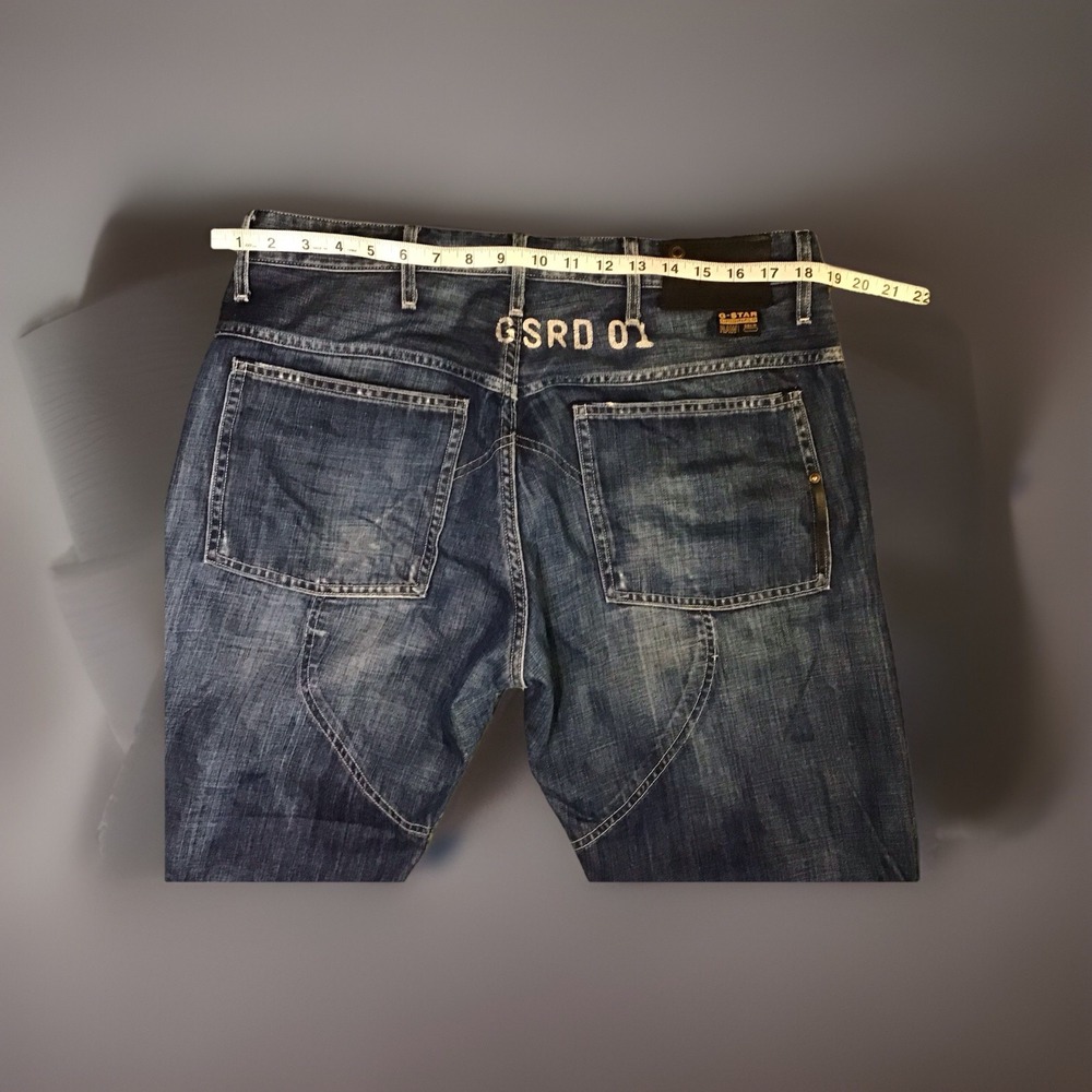 Vintage G Star Custom Capri Biker Jean Shorts Size 36 - Picture 7 of 8